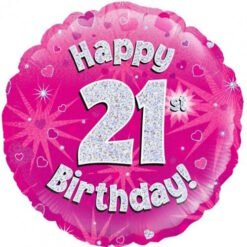 21st Birthday 18" Foil Balloon - Pink