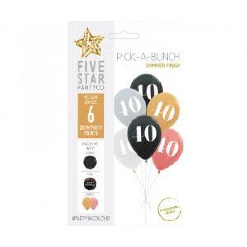 40th Birthday Shimmer Metallic Mix Balloons