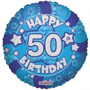 Happy 50th Birthday 18" Foil Balloon - Blue