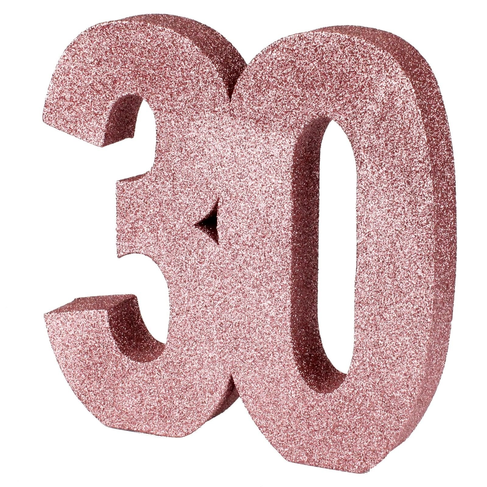 Rose Gold Foam Glitter 30 Centrepiece Decoration