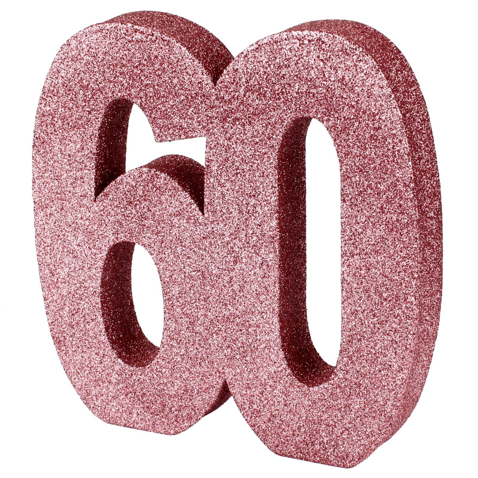 Rose Gold Foam Glitter 60 Centrepiece Decoration