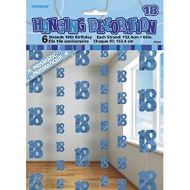 18th Birthday Blue Hanging string Decoration
