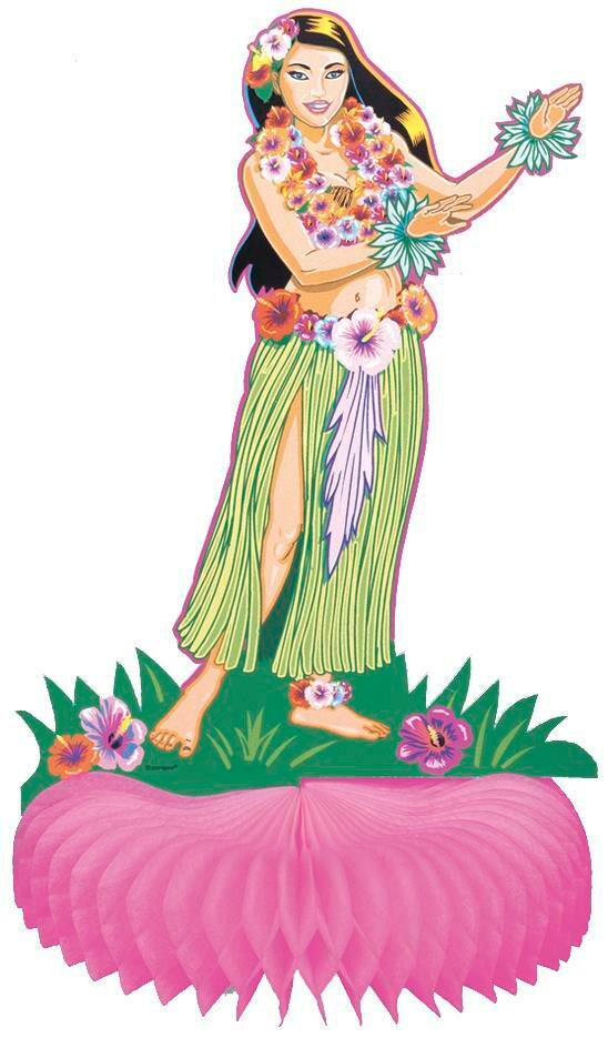 Hula Girl Honeycomb Centerpiece