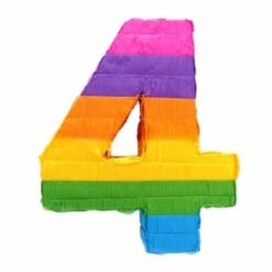 Colorful rainbow fabric shaped like the number 4, symbolizing LGBTQ pride.