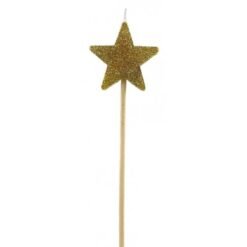 Gold Glitter Long Stick Star Candle