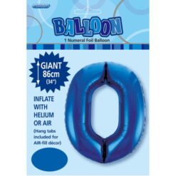 Royal Blue Numeral 0 Foil Balloon - 86cm