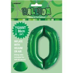 Emerald Green Numeral 0 Foil Balloon 86cm