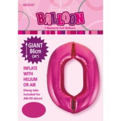 Hot Pink Numeral 0 Foil Balloon 86cm