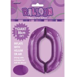 Purple Numeral 0 Foil Balloon 86cm
