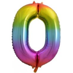 Alternative view of Rainbow Numeral 0 Foil Balloon 86cm