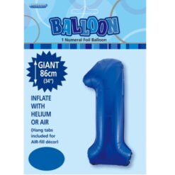 Royal Blue Numeral 1 Foil Balloon - 86cm