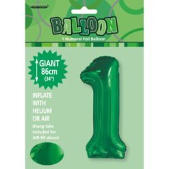 Emerald Green Numeral 1 Foil Balloon 86cm