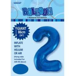 Royal Blue Numeral 2 Foil Balloon - 86cm