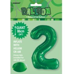 Emerald Green Numeral 2 Foil Balloon 86cm