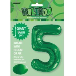 Emerald Green Numeral 5 Foil Balloon 86cm