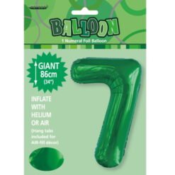 Emerald Green Numeral 7 Foil Balloon 86cm