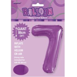 Purple Numeral 7 Foil Balloon 86cm