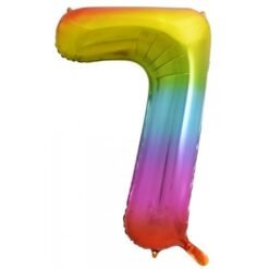 Alternative view of Rainbow Numeral 7 Foil Balloon 86cm