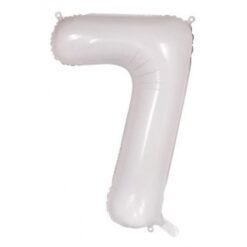 White Numeral 7 Foil Balloon 86cm