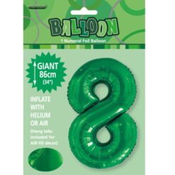 Emerald Green Numeral 8 Foil Balloon 86cm