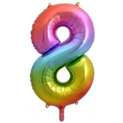 Alternative view of Rainbow Numeral 8 Foil Balloon 86cm
