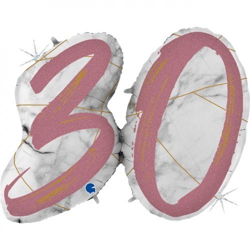 30th Rose Gold Marble Mate 43" Foil Balloon