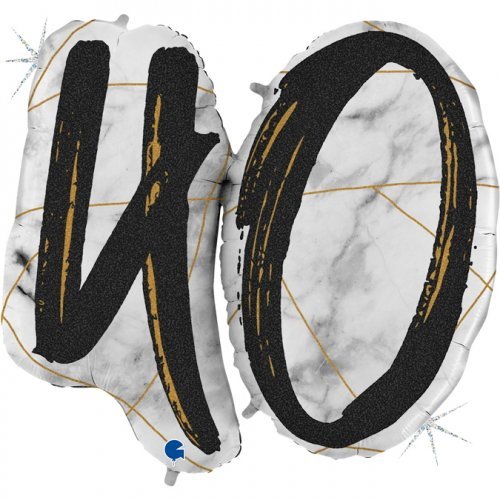 40th Black Marble Mate 40" Foil Balloon