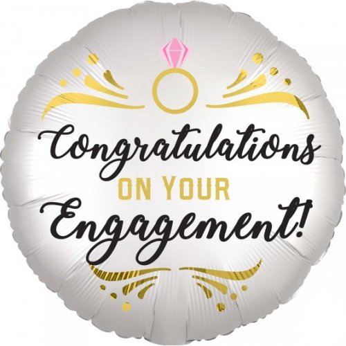 Satin Engagement Congratulations 18 inch (45 cm) Foil Balloon