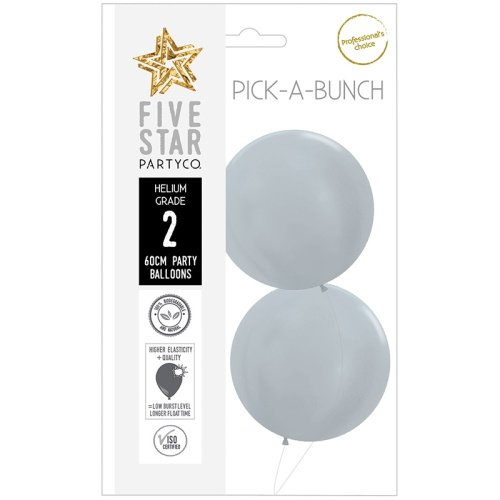 Shimmer Silver 60cm Round Balloons 2 Pack