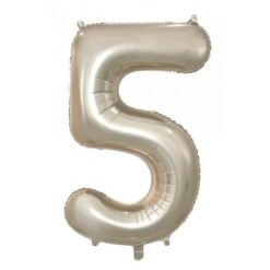 Champagne Numeral 5 Foil Balloon 86cm