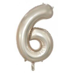 Champagne Numeral 6 Foil Balloon 86cm