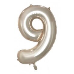 Champagne Numeral 9 Foil Balloon 86cm