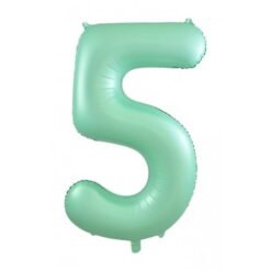 Matt Pastel Mint Numeral 5 Foil Balloon 86cm
