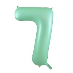 Matt Pastel Mint Numeral 7 Foil Balloon 86cm