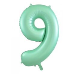 Matt Pastel Mint Numeral 9 Foil Balloon 86cm