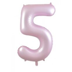 Matt Pastel Pink Numeral 5 Foil Balloon 86cm