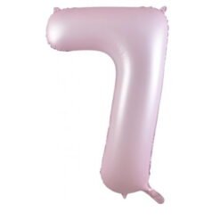 Matt Pastel Pink Numeral 7 Foil Balloon 86cm