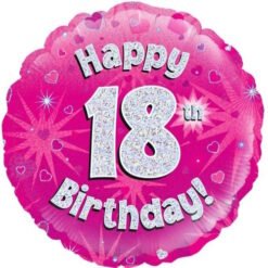 18th Birthday Pink Holographic 18" Foil Balloon