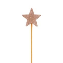 Rose Gold Glitter Long Stick Star Candle