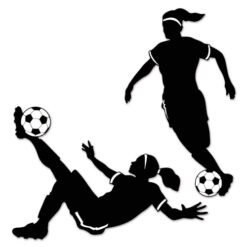 Girl Soccer Silhouettes Set Of 2
