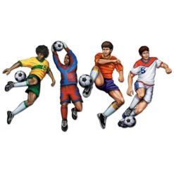 Soccer Player Die-Cut Cutouts Set Of 4