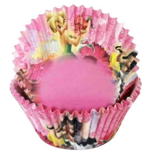Pink cake pop in a Disney princess-themed pink wrapper with frilled edges.