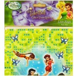 Front of a Disney Fairies loot bags package showing Tinker Bell and friends from Great Fairy Rescue