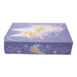 Purple rectangular box featuring Tinker Bell flying with a wand and starry sparkles along the sides.