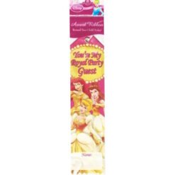 Disney Princess bookmark with Belle, Cinderella, and Aurora on a pink background; reads "You're My Royal Party Guest" and has a space for the name.