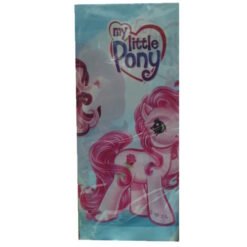 Blue My Little Pony bag featuring a pink pony illustration against a light blue background