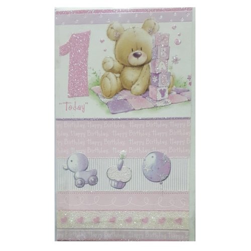 1st Birthday Girl Greeting Card