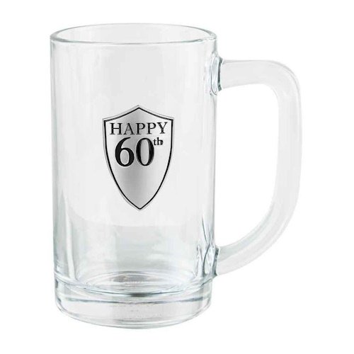60th Birthday Beer Stein Glass 500ml