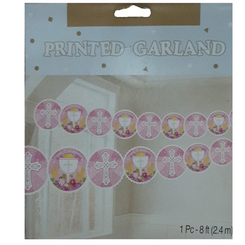 1st Communion Pink Printed Garland