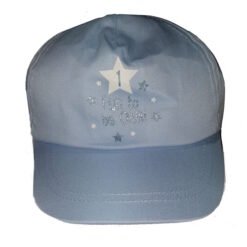 Light blue baseball cap with a white star and small decorative stars embroidered on the front panel.